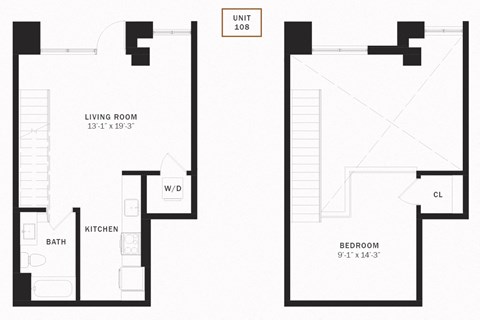 Coen 1 Bedroom Loft 705 SF